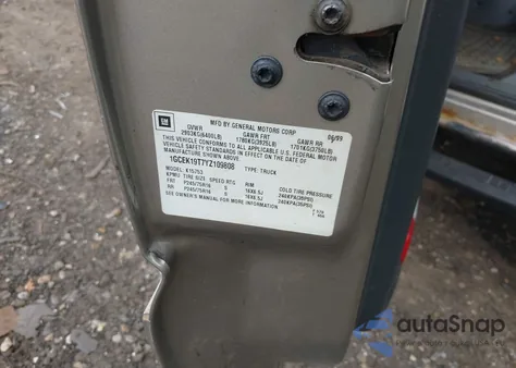 2000 Chevrolet Silverado 1500 Ls из США, поврежденный, VIN 1GCEK19T7YZ109808